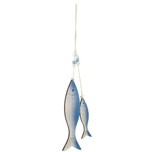 Artículo Colgador decorativo pez escamas blancas y azules 11,5/20cm juego de 2