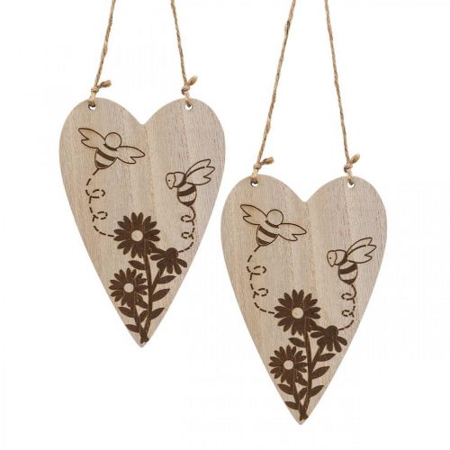 Colgador decorativo de madera corazones decorativos flores abejas decoracion 10x15cm 6 piezas