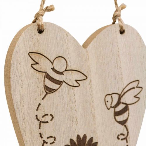 Artículo Colgador decorativo de madera corazones decorativos flores abejas decoracion 10x15cm 6 piezas