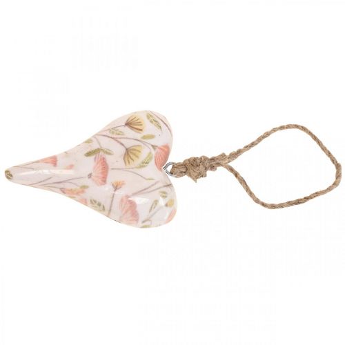Floristik24 Percha decorativa corazón de madera percha decorativa motivo flores 7x10x2,5cm