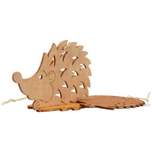 Floristik24 Percha decorativa decoración erizo de madera marrón natural naranja 12x10cm 12 piezas
