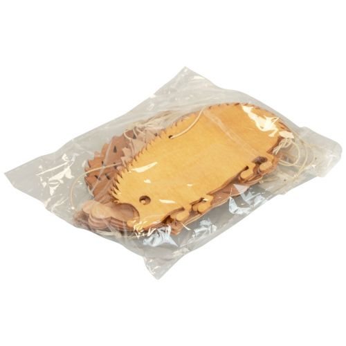 Floristik24 Percha decorativa decoración erizo de madera marrón natural naranja 12x10cm 12 piezas