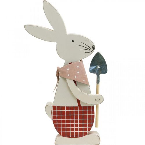 Artículo Conejito decorativo con pala, conejito, decoración de Pascua, conejito de madera, conejito de Pascua