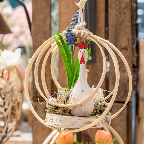 Floristik24 Gallina decorativa madera blanca figura decorativa Pascua Ø5cm H15cm 2pcs
