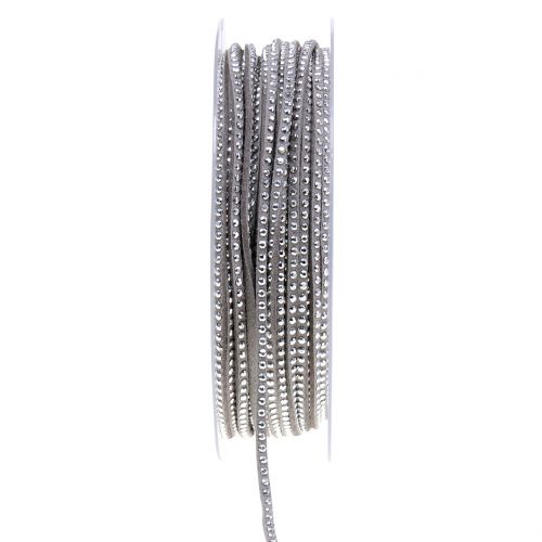 Artículo Correa de cuero Cable de cinta gris con remaches 3mm 15m