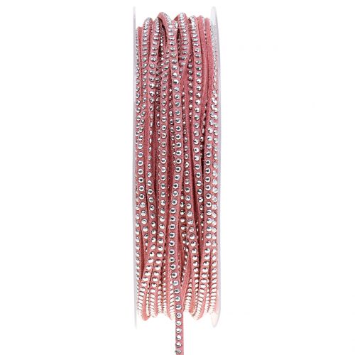 Artículo Correa de cuero Cable de cinta rosa con remaches 3mm 15m