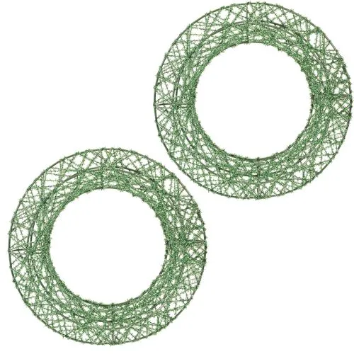 Corona decorativa de malla metálica verde para proyectos de bricolaje, 19 cm, 2 piezas comprar | Floristik24.es