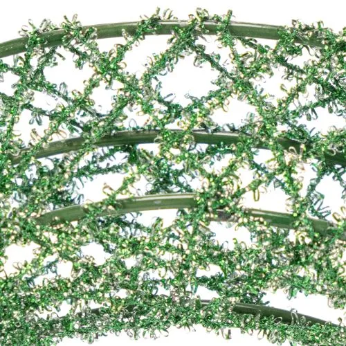 Corona decorativa de malla metálica verde para proyectos de bricolaje, 19 cm, 2 piezas | Floristik24.es