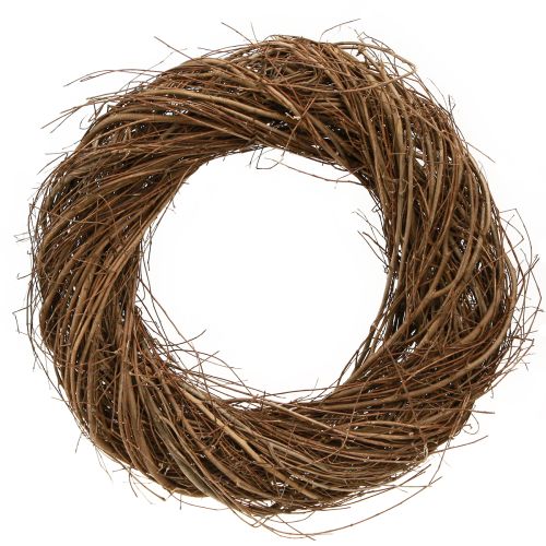 Corona decorativa ramas de olmo natural Ø32cm–35cm H6.5cm 2ud