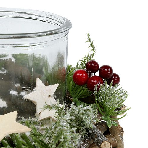 Floristik24 Corona decorativa con vela de cristal Ø20cm