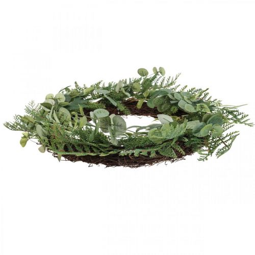 Artículo Guirnalda decorativa corona artificial eucalipto abeto oliva Ø45cm