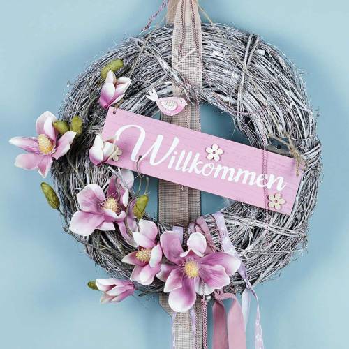 Floristik24 Corona decorativa sauce Ø40cm blanco lavado