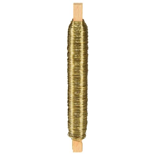 Floristik24 Envoltura de Alambre de Esmalte Decorativo Alambre Oro 0.50mm 50m 100g