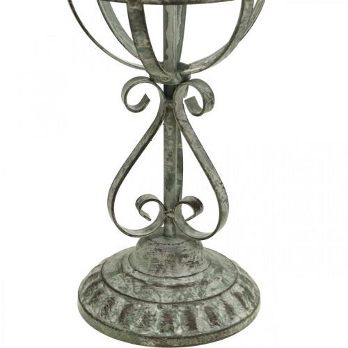 Floristik24 Objeto decorativo, portacorona, decoración de metal gris, marrón, blanco shabby chic H62.5cm Ø16cm
