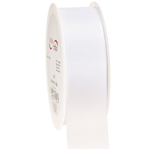 Floristik24 Cinta decorativa regalo cinta poliéster blanca 40mm 50m