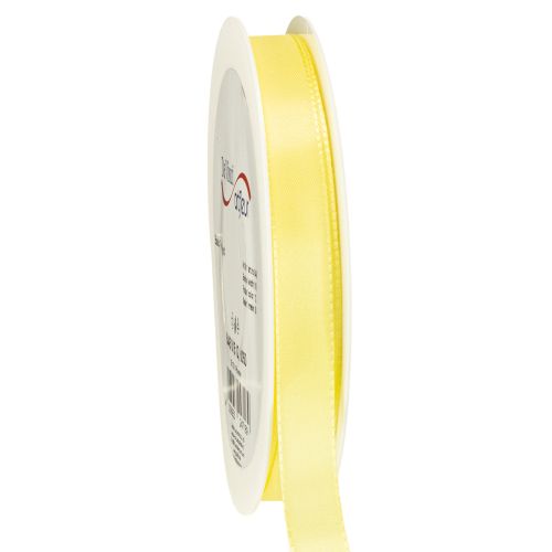 Cinta decorativa de tafetán, cinta de regalo, color amarillo claro, 15 mm, 50 m
