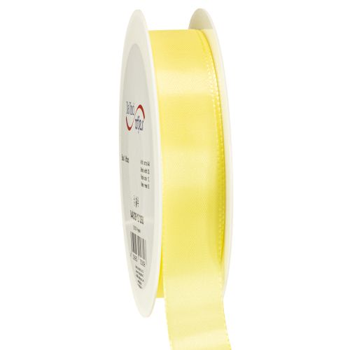 Cinta decorativa de tafetán, cinta de regalo, color amarillo claro, 25 mm, 50 m