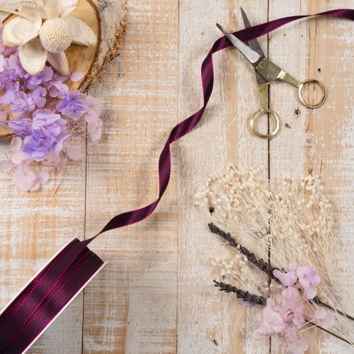 Cinta decorativa, estrecha, de tafetán brillante para envolver regalos, 10 mm de ancho, 50 m de largo. | Floristik24.es