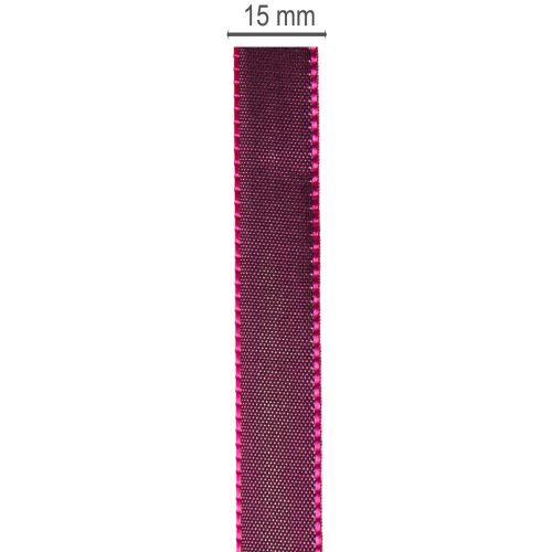 Cinta de tafetán estrecha para regalos, ideal para decoraciones creativas, 15 mm de ancho, 50 m de largo. | Floristik24.es