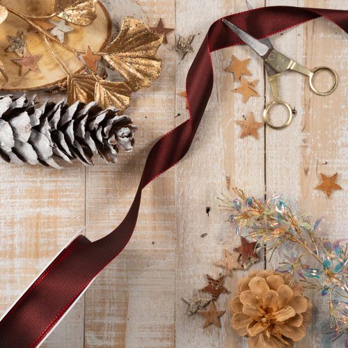 Cinta de regalo, elegante y brillante cinta de tafetán para ocasiones festivas, 25 mm de ancho, 50 m de largo. | Floristik24.es