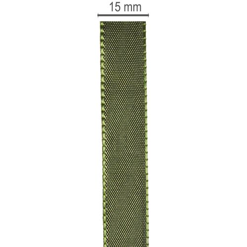 Cinta de regalo con borde tejido, cinta de tafetán para manualidades, 15 mm de ancho, 50 m de largo | Floristik24.es