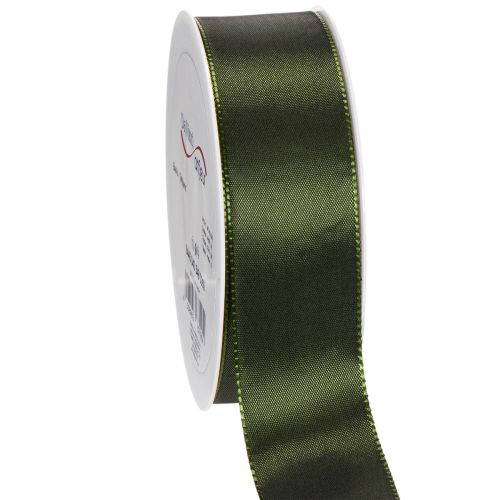 Cinta de satén para envolver regalos, cinta de tafetán, verde, 40 mm de ancho, 5 m de largo comprar | Floristik24.es