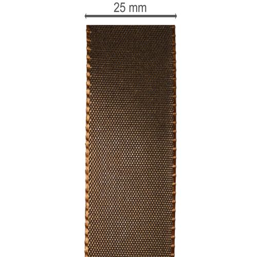 Cinta de tafetán marrón en rollo, versátil para decoración, 25 mm de ancho, 50 m de largo. | Floristik24.es