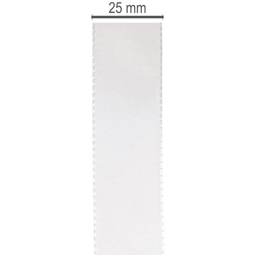 Cinta decorativa de tafetán, blanca, 25 mm de ancho, 50 m de largo. | Floristik24.es