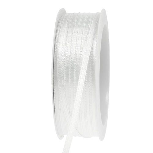 Floristik24 Cinta decorativa blanca 3mm 50m