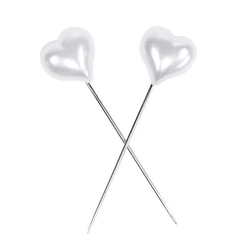 Floristik24 Aguja decorativa blanca 1,5cm 36pcs