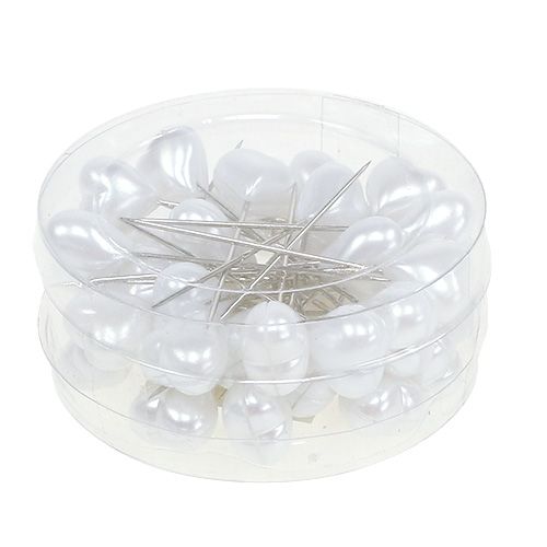 Floristik24 Aguja decorativa blanca 1,5cm 36pcs