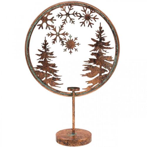 Artículo Anillo decorativo Navidad Invierno base portavelas bosque Ø37,5cm