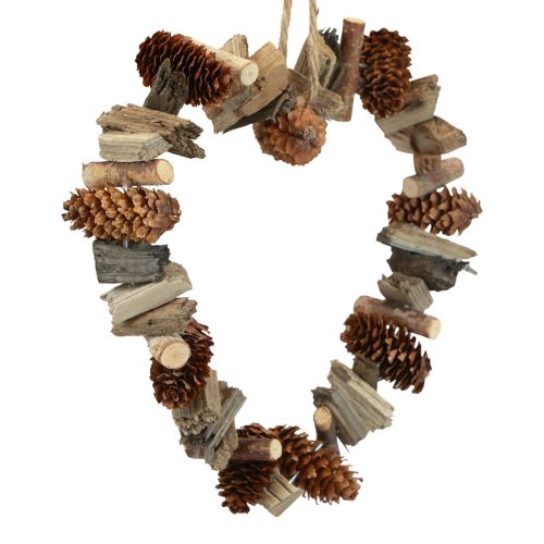 Anillo decorativo corazón decoración colgante conos decorativos de madera decoración natural Ø20cm