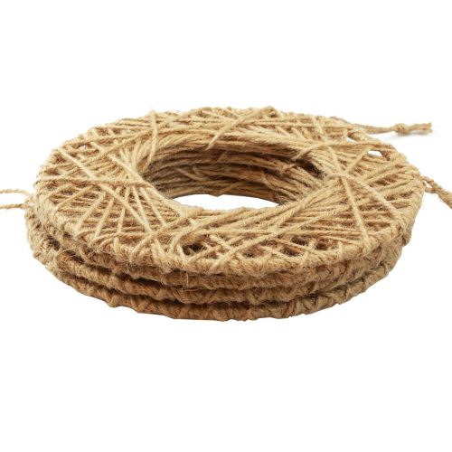 Artículo Anillo decorativo recubierto de yute decoración colgante Decoración boho Ø28cm 4ud