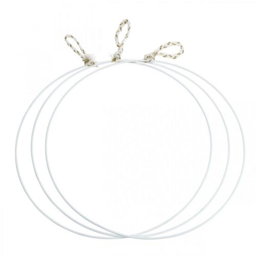 Floristik24 Aro decorativo metal blanco para colgar aro metálico Ø38cm 3 piezas