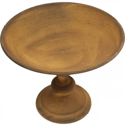Cuenco decorativo con pie metal aspecto óxido Ø22cm H18.5cm | Floristik24.es