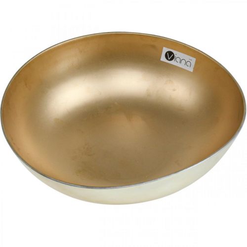 Floristik24 Cuenco decorativo dorado macetero plástico Ø30cm H9cm