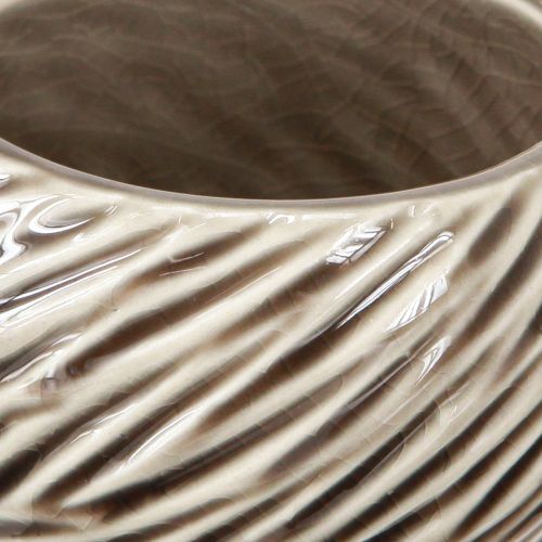 Artículo Cuenco decorativo de cerámica con espiral, color beige y marrón, Ø9 cm, 4 unidades
