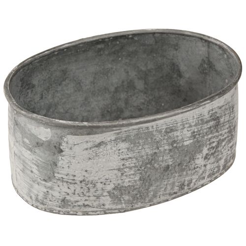 Artículo Cuenco decorativo de metal enchufable ovalado gris L22,5/19,5/16cm juego de 3