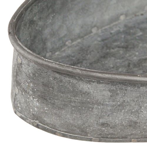 Floristik24 Cuenco decorativo cuenco de metal ovalado gris L33cm/31cm juego de 2