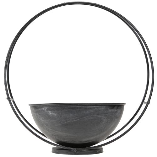 Artículo Cuenco decorativo de metal con aro decorativo antracita Ø22,5cm H33cm