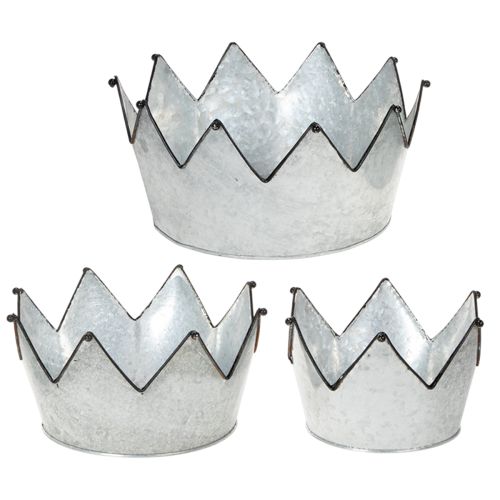 Artículo Cuenco decorativo de metal con forma de corona, Ø26,5/22,5/19 cm, juego de 3