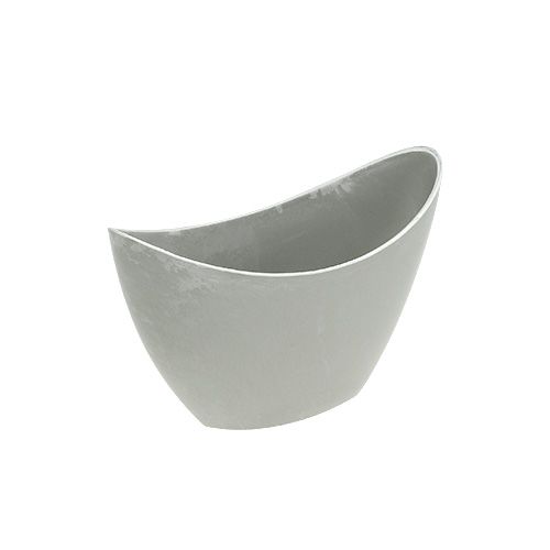 Artículo Cuenco decorativo plástico gris 20cm x 9cm H11,5cm 1 pieza