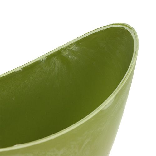 Floristik24 Cuenco decorativo de plástico verde claro 20cm x 9cm H11.5cm, 1p