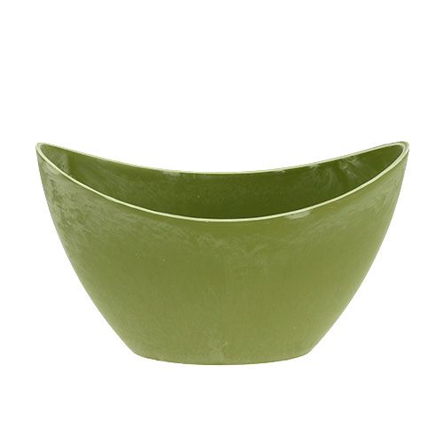 Floristik24 Cuenco decorativo de plástico verde claro 20cm x 9cm H11.5cm, 1p