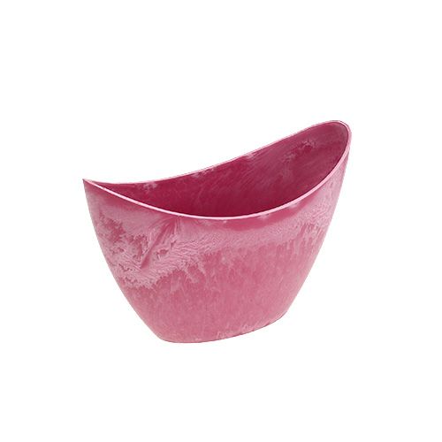 Floristik24 Cuenco decorativo de plástico rosa 20cm x 9cm H11,5cm 1 pieza