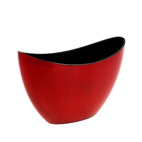 Floristik24 Cuenco decorativo plástico rojo-negro 24cm x 10cm x 14cm 1ud