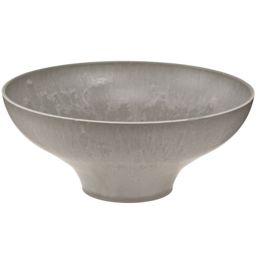 Cuenco decorativo con base, macetero redondo, gris, Ø19cm, H8cm