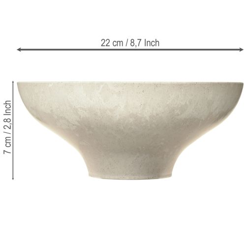 Artículo Cuenco decorativo con base de plástico redondo crema Ø19cm H8cm