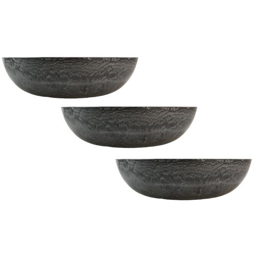Artículo Cuenco decorativo redondo para plantas gris Ø37cm H10,5cm 3uds